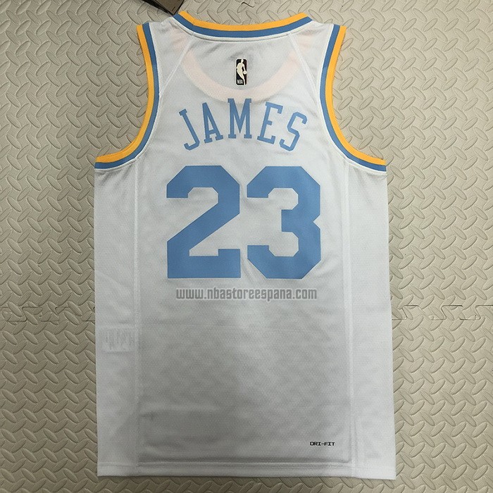 Camiseta Los Angeles Lakers LeBron James NO 23 Classic 2022-23 Blanco